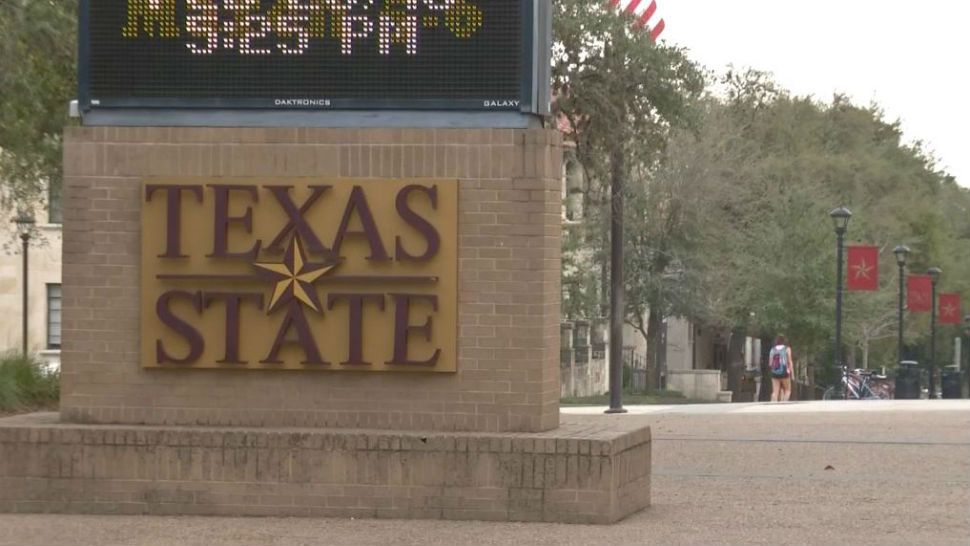 Photo of a sign at Texas State University. 