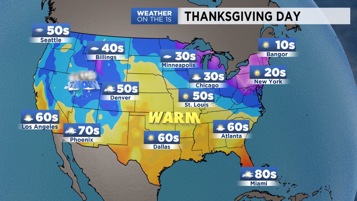 Dry but Cold for Thanksgiving