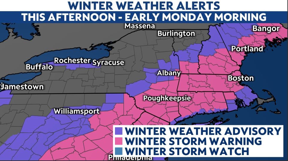 Snowfall in Eastern New York