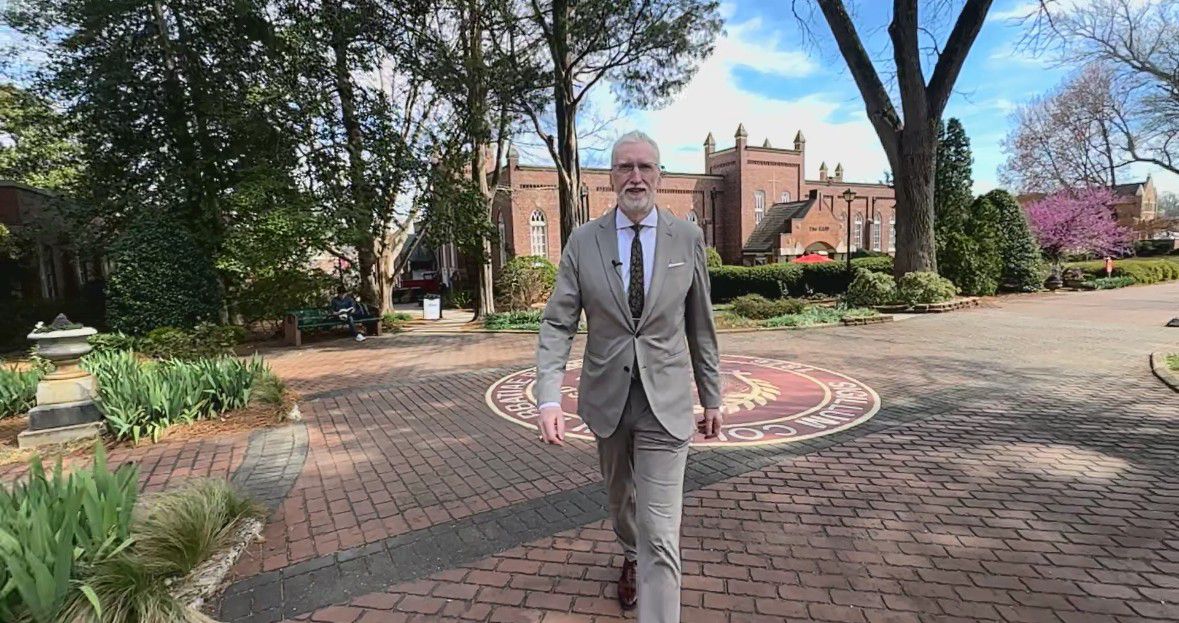 William Thierfelder is preparing to step down as Belmont Abbey College president, a role he's held for 21 years. (Spectrum News 1/Jennifer Roberts)