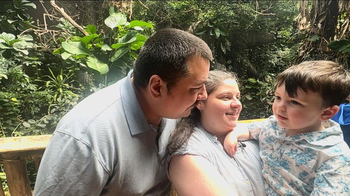 Kyle and Lucia Livingstone kicked off their Memorial Day weekend at Discovery Place Science. It's become a go-to-spot for their 2-year-old son Theodore. The couple is one of many Americans choosing to spend this Memorial Day holiday closer to home. (Spectrum News 1/Jennifer Roberts)