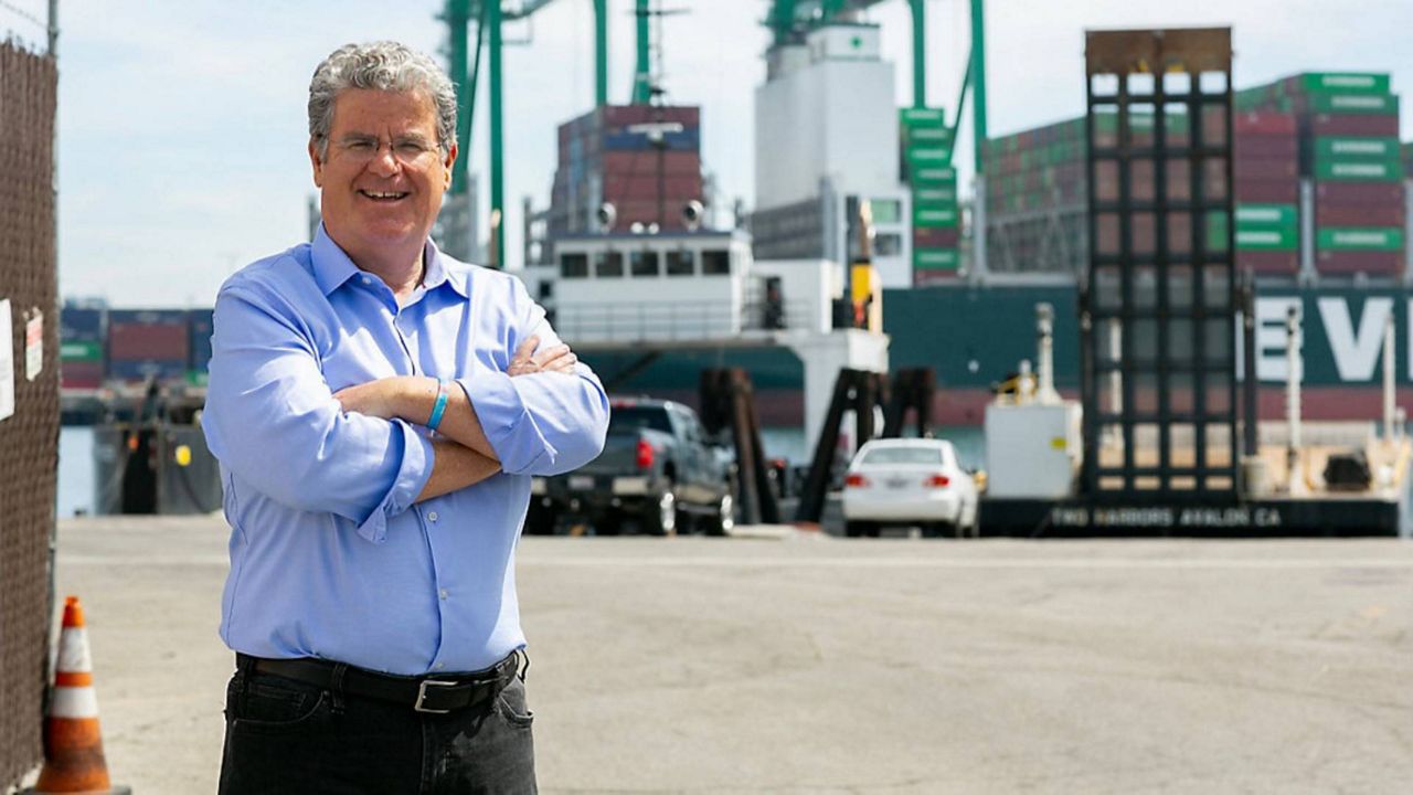 Pictured here is City Council member Tim McOsker at the Port of Los Angeles. (Spectrum News/In Focus staff)