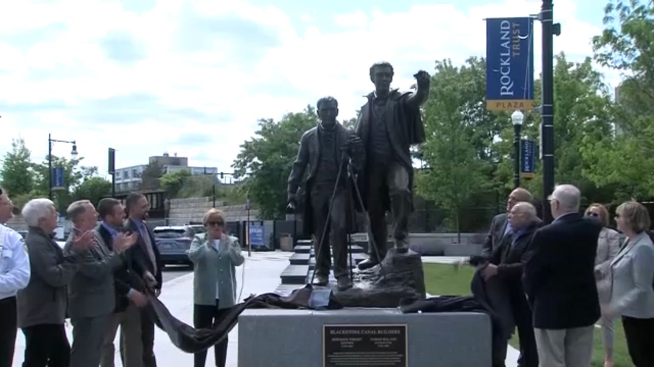 Worcester unveils new statue of Blackstone Canal builders