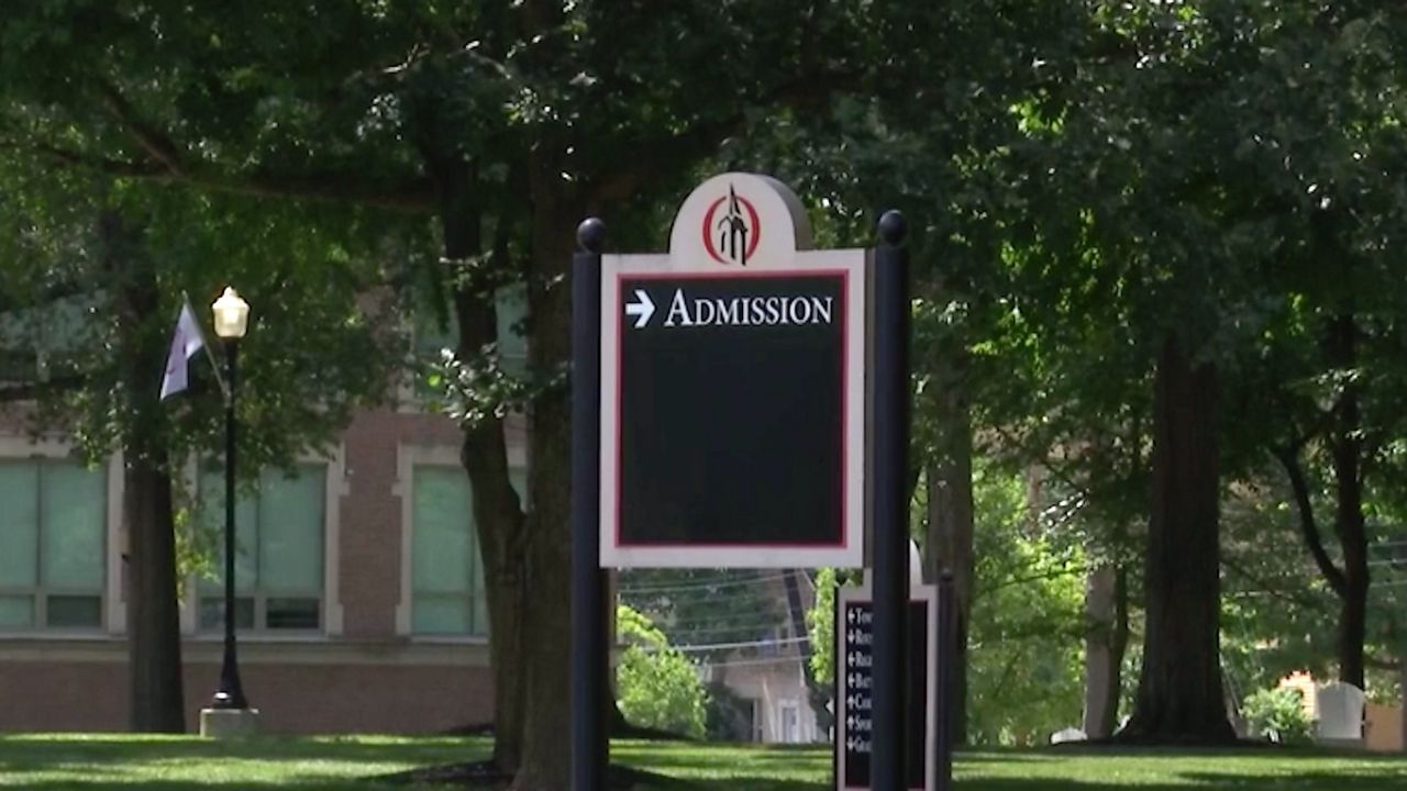 Admissions sign at Otterbein College