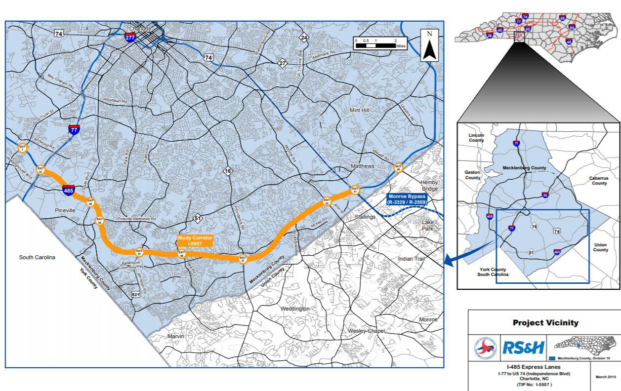 Ncdot Interactive Traffic Map Costly Toll-Lanes Project On Charlotte Loop Road Delayed