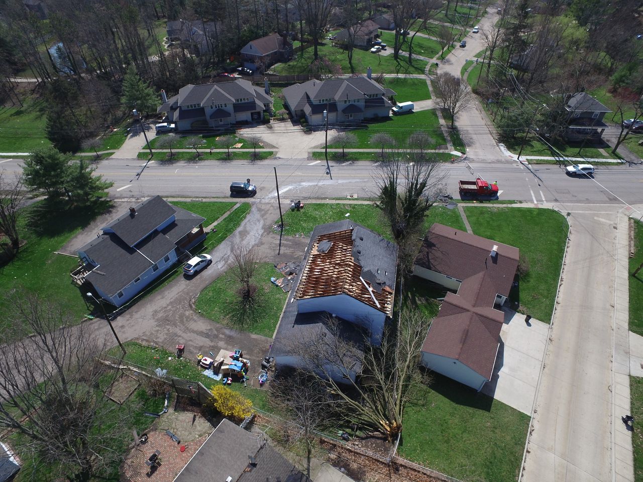 Tornado Damage Near Grafton, OH