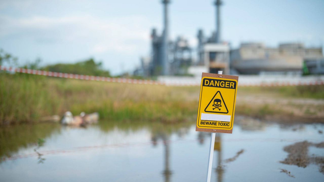 A toxic area warning sign (Getty Images)