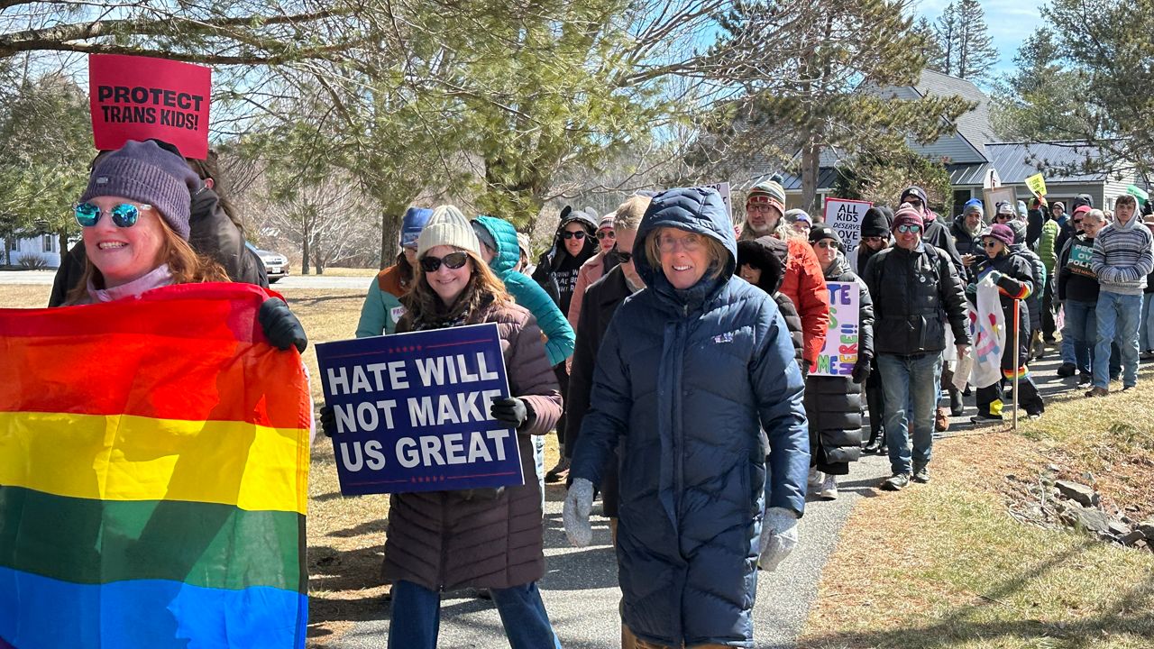 Supporters of transgender rights rallied in Cumberland last year. (Spectrum News file photo)