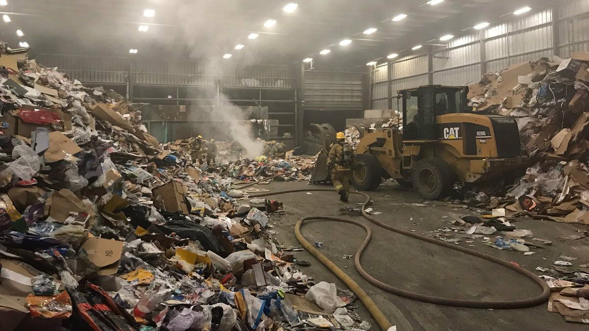 Photo of trash fire (Austin Fire Department)