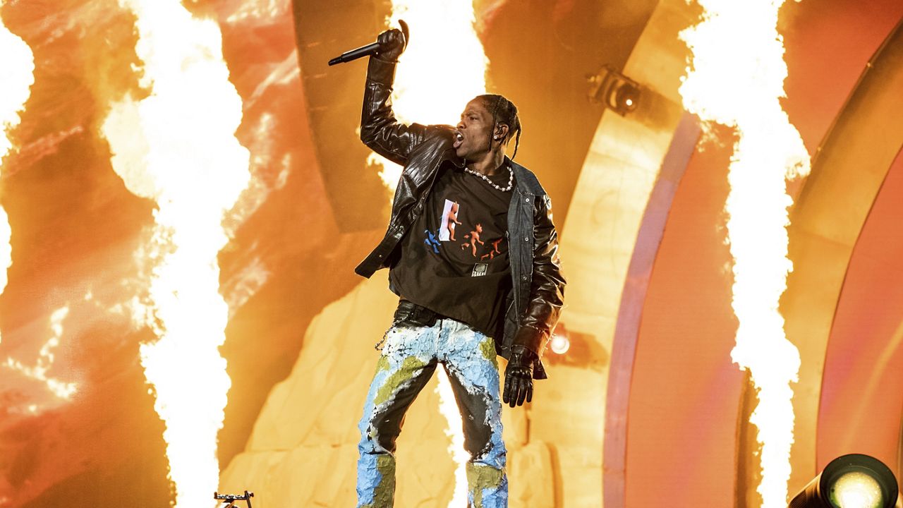 Travis Scott performs at the Astroworld Music Festival in Houston, Nov. 5, 2021. A Texas grand jury has declined to indict Travis Scott in the criminal investigation into a massive crowd surge that killed 10 people at the 2021 Astroworld music festival in Houston, the rappers attorney said Thursday. (Photo by Amy Harris/Invision/AP, File)