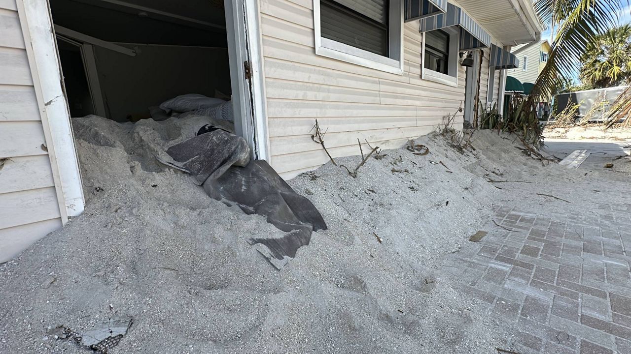 Treasure Island residents are seeking answers in regards to the rebuilding process after the back-to-back hurricanes impacted the area. (Spectrum News/Randy Levine)