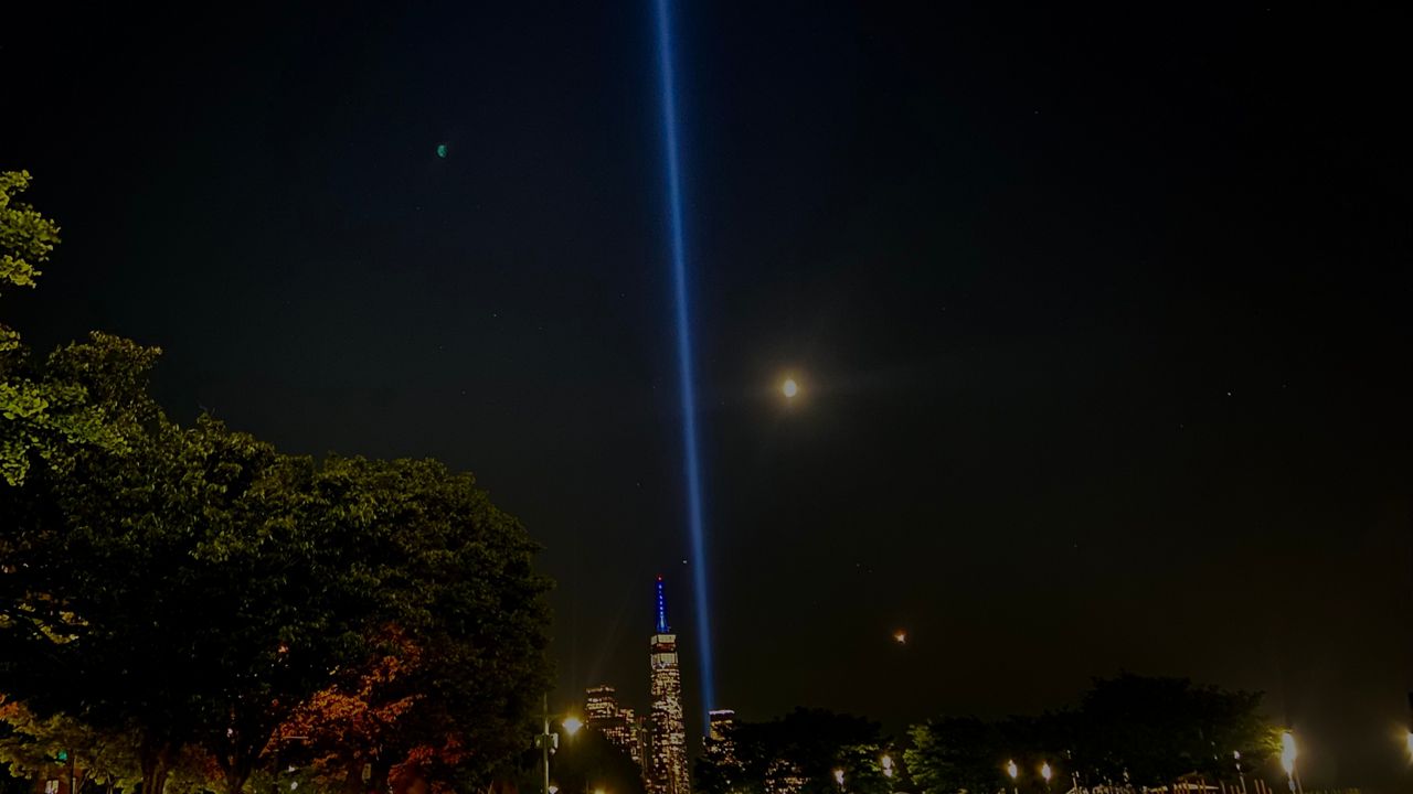 It has gleamed into the sky over the city every year since the second anniversary of the attack in 2003. (Spectrum News NY1/John Davitt)