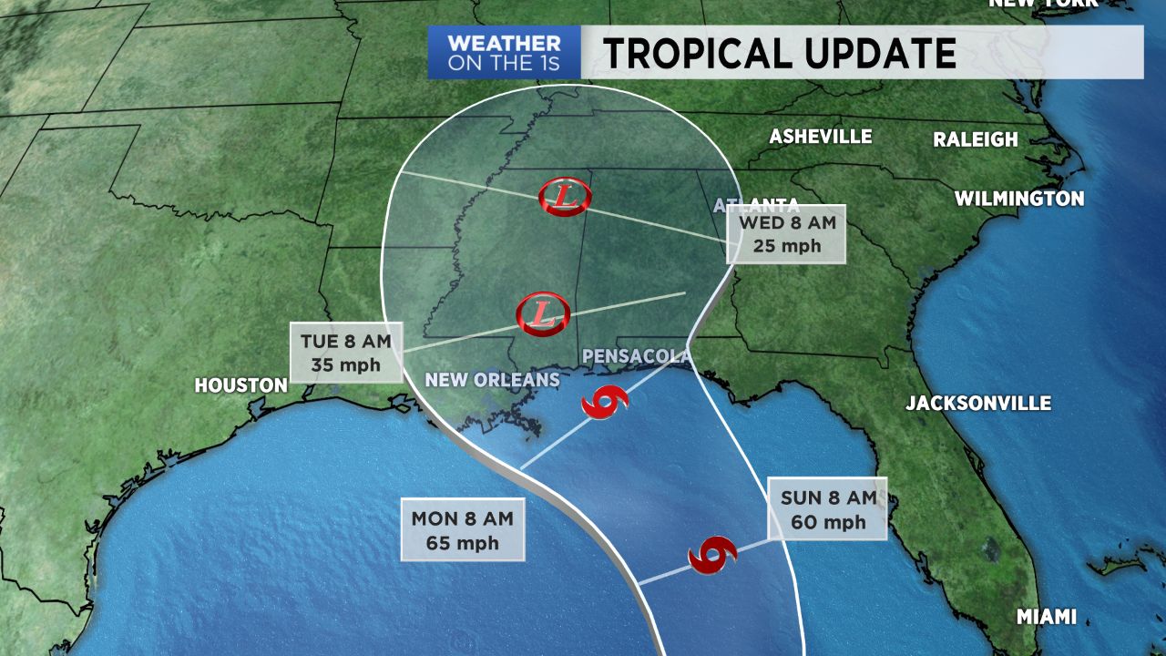 A tropical system will along the Gulf coast will make for a soggy Memorial Day in NC.