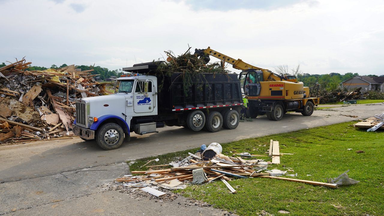 Debris removal underway in London