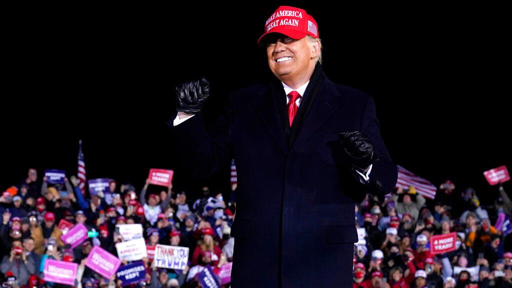 President Donald Trump appears at a rally in this file image. (Associated Press)