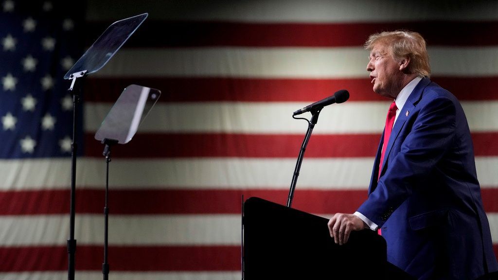 Former President Donald Trump speaks during a rally Sunday, Dec. 17, 2023, in Reno, Nev. (AP Photo/Godofredo A. Vásquez, File)