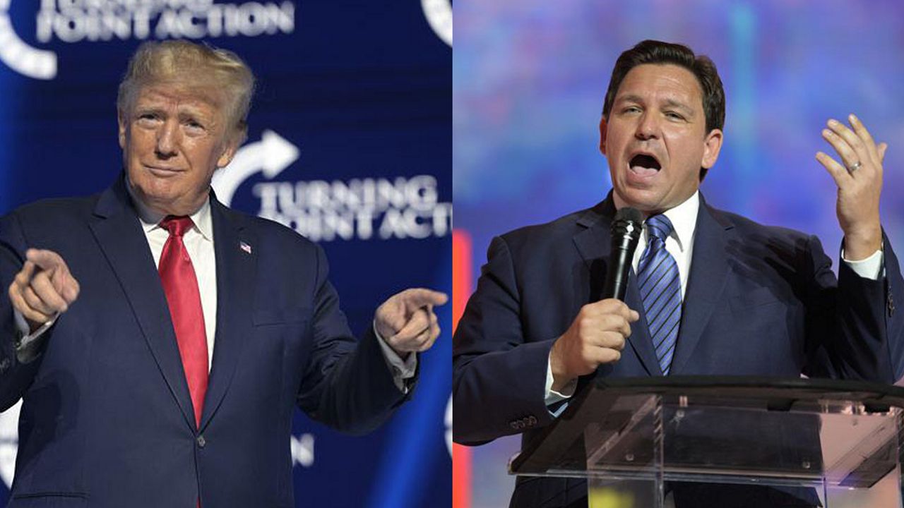 Former President Donald Trump and Florida Gov. Ron DeSantis both spoke at Turning Point USA's annual Student Action Summit this past weekend, with DeSantis headlining on Friday and Trump taking the stage on Saturday. (AP Photos)
