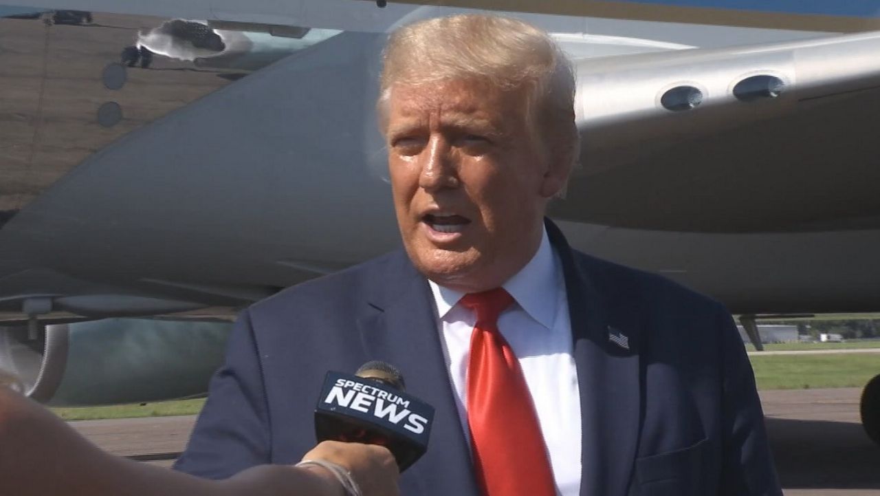 President Trump gives an exclusive interview to Spectrum News' Holly Gregory on July 31, 2020 in Tampa, Fla. 
