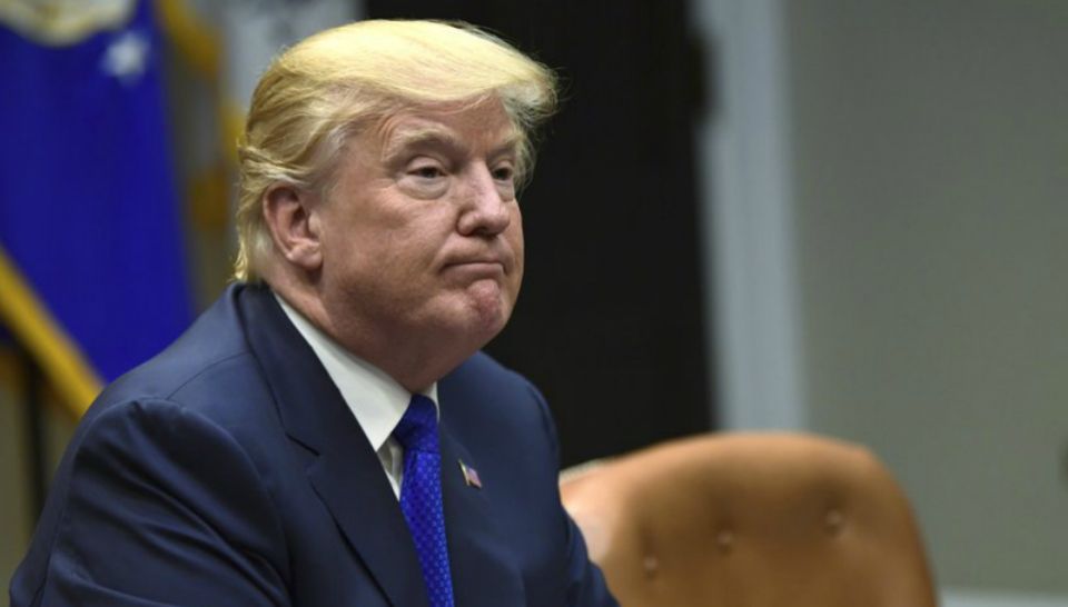 President Donald Trump pauses as the media departs after he spoke in the Roosevelt Room of the White House in Washington, Tuesday, Nov. 28, 2017, during a meeting with Republican congressional leaders. (AP Photo/Susan Walsh)