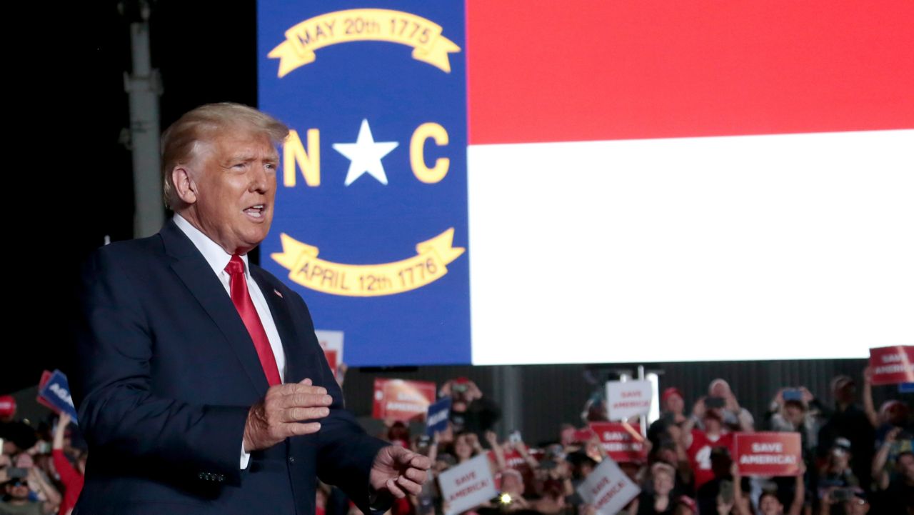 Former President Donald Trump travelled to Wilmington, North Carolina, to campaign for Ted Budd, Bo Hines, Sandy Smith and others on the "Trump Ticket."