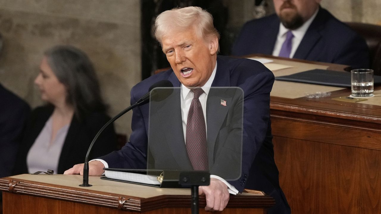 President Donald Trump addresses a joint session of Congress at the Capitol in Washington, Tuesday, March 4, 2025. (AP Photo/Ben Curtis, file)