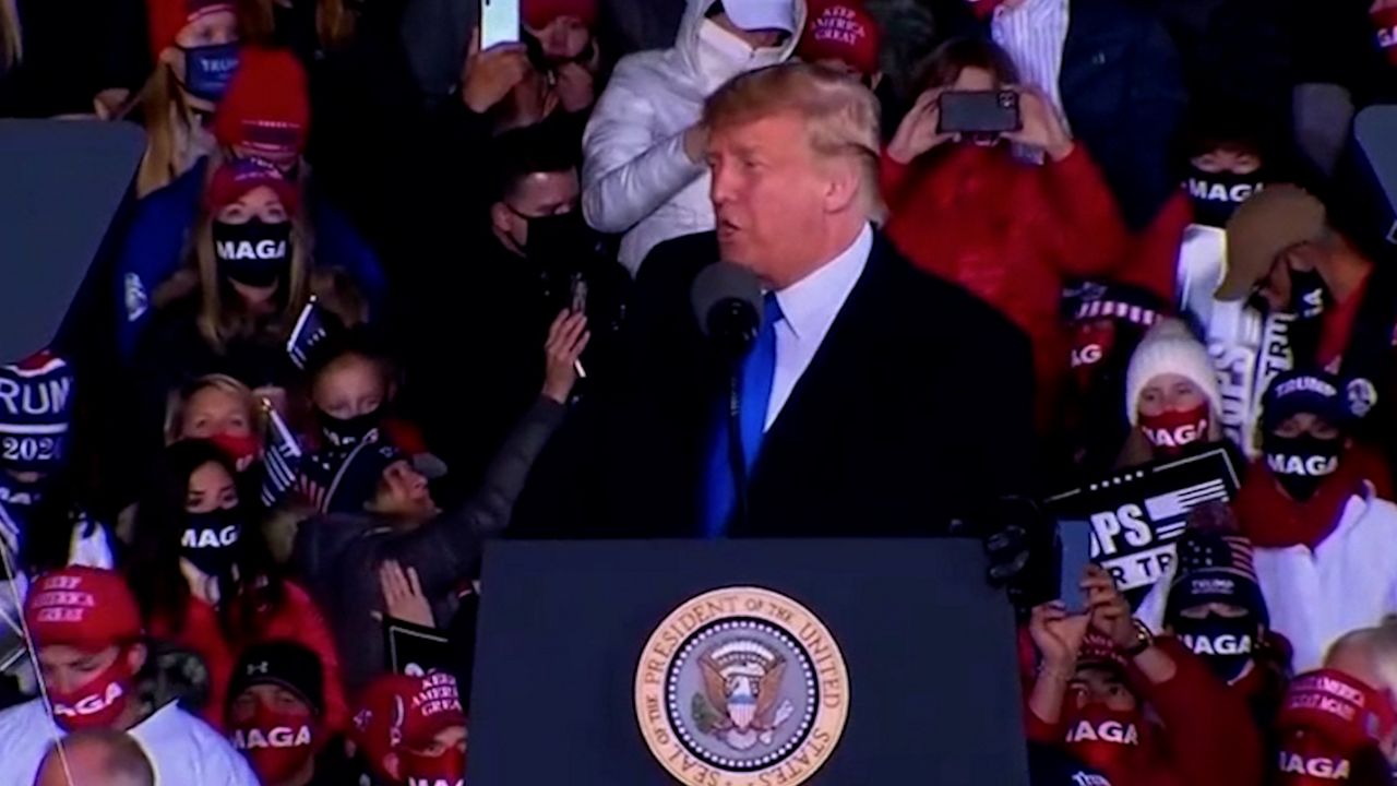 President Donald Trump held a campaign rally in Waukesha on Saturday.