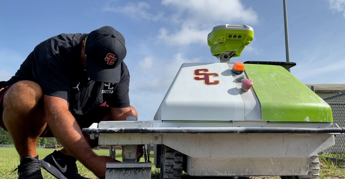 Turf painting robot gives St. Cloud football new edge