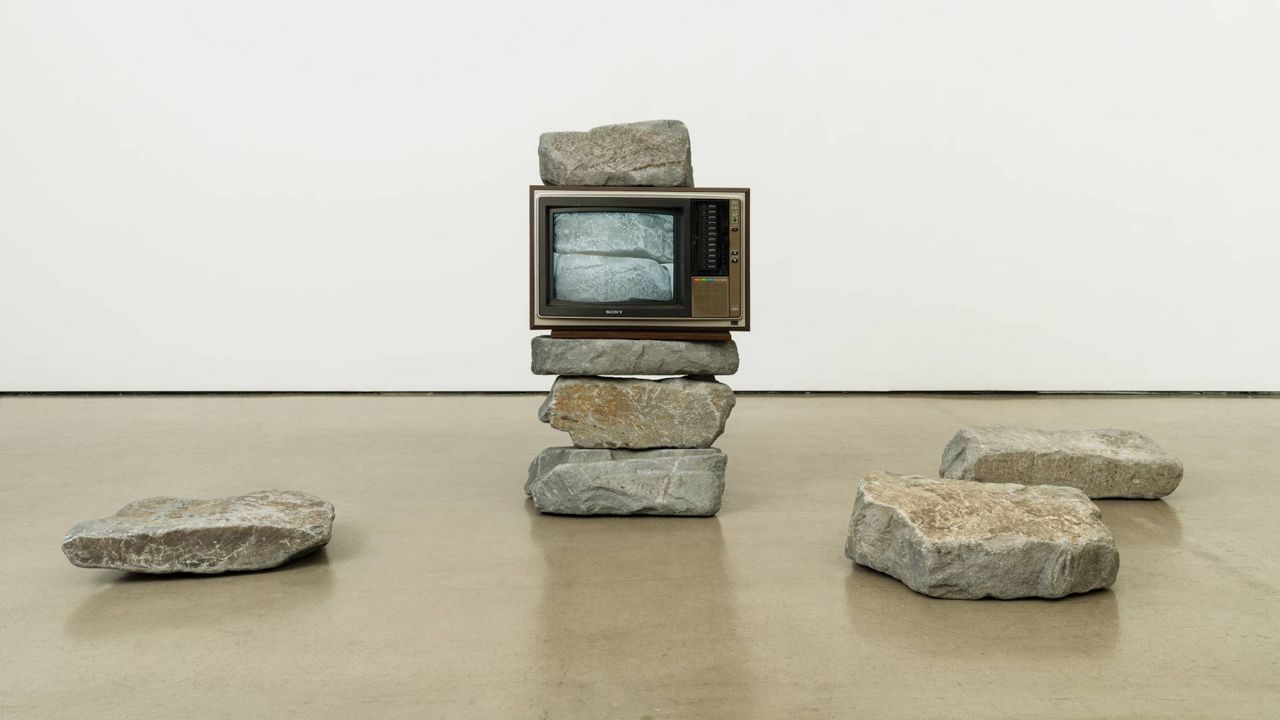Park Hyunki’s Untitled (TV Stone Tower) art piece will be featured at the upcoming “Only the Young: Experimental Art in Korea, 1960s-1970s” exhibition at the Hammer Museum in Los Angeles. (Photo courtesy of Guggenheim Abu Dhabi)