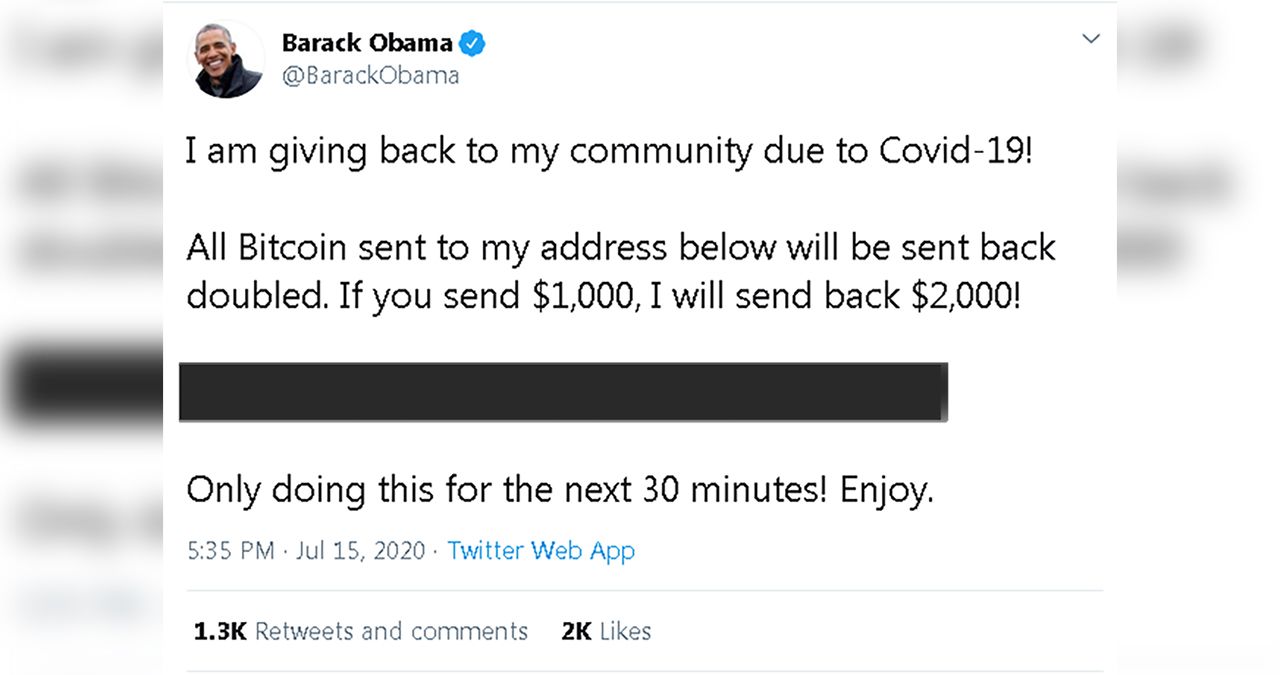 Bitcoin scam Twitter hack Barack Obama