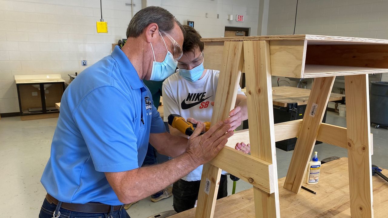 Class Makes Desks for Students Learning Virtually