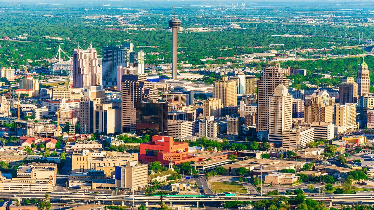 San Antonio cityscape skyline aerial view. (Getty Images)