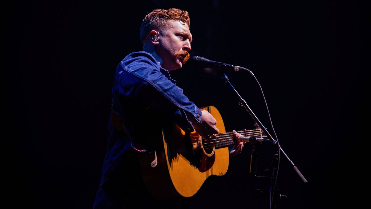 Tyler Childers performs on stage at The Infinite Energy Arena on Saturday, March 7, 2020, in Duluth, Ga. (Invision/AP/Paul R. Giunta)