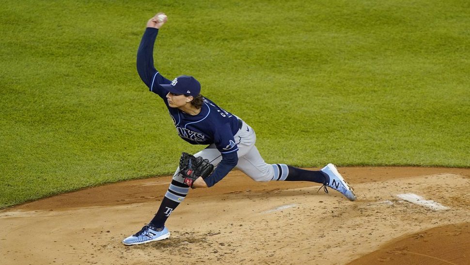 Glasnow takes no-hitter into 6th inning as Rays limit Yankees to 2