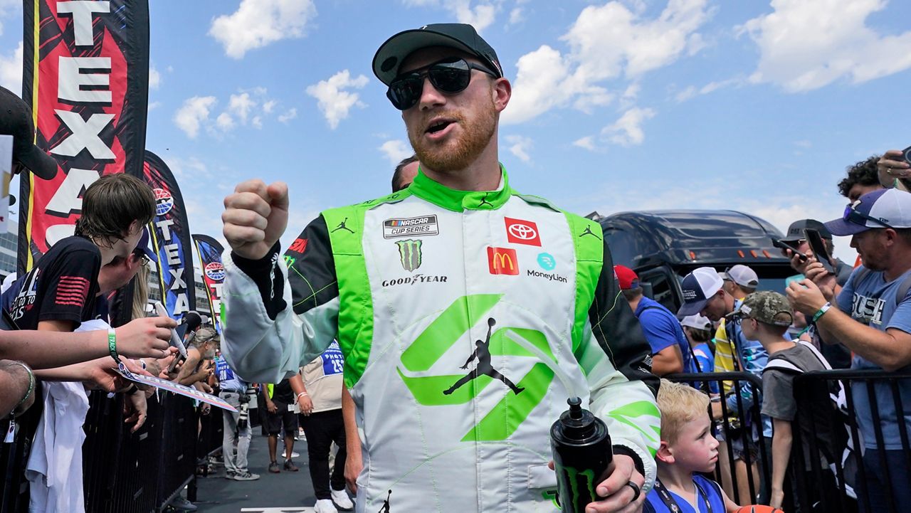 Tyler Reddick, seen here at a NASCAR Cup Series race at Texas Motor Speedway in Fort Worth, Texas, on Sunday, Sept. 24, 2023, aims to extend his NASCAR championship run Sunday, Oct. 8, 2023, in the elimination race at The Roval at Charlotte Motor Speedway. (AP file photo/LM Otero)