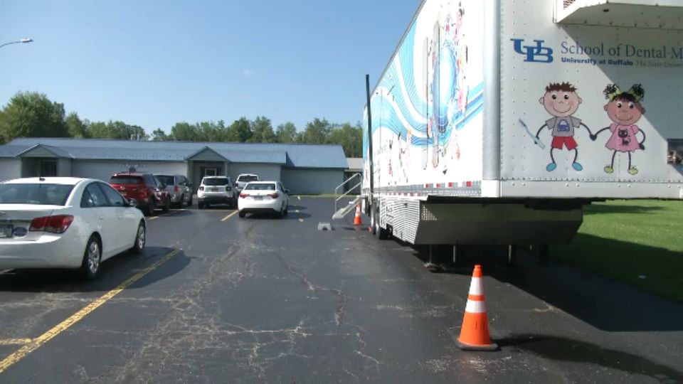 UB mobile dental van servicing veterans in Mayville