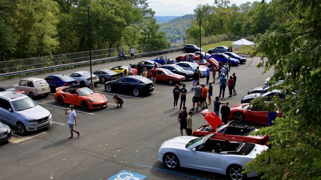 The University of Cincinnati Car Club's Cars and Coffee events attract hundreds of people every other Sunday. (Photo courtesy of UC Car Club)