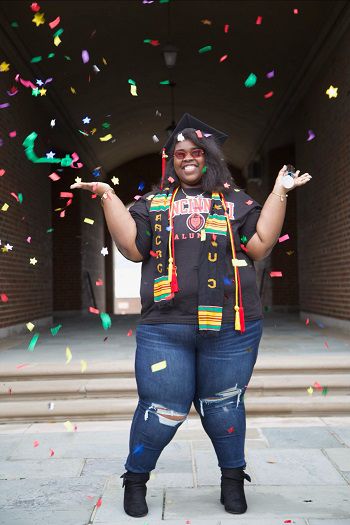 Tyla Thompson, a graduate of UC in 2020, poses for a senior photo.