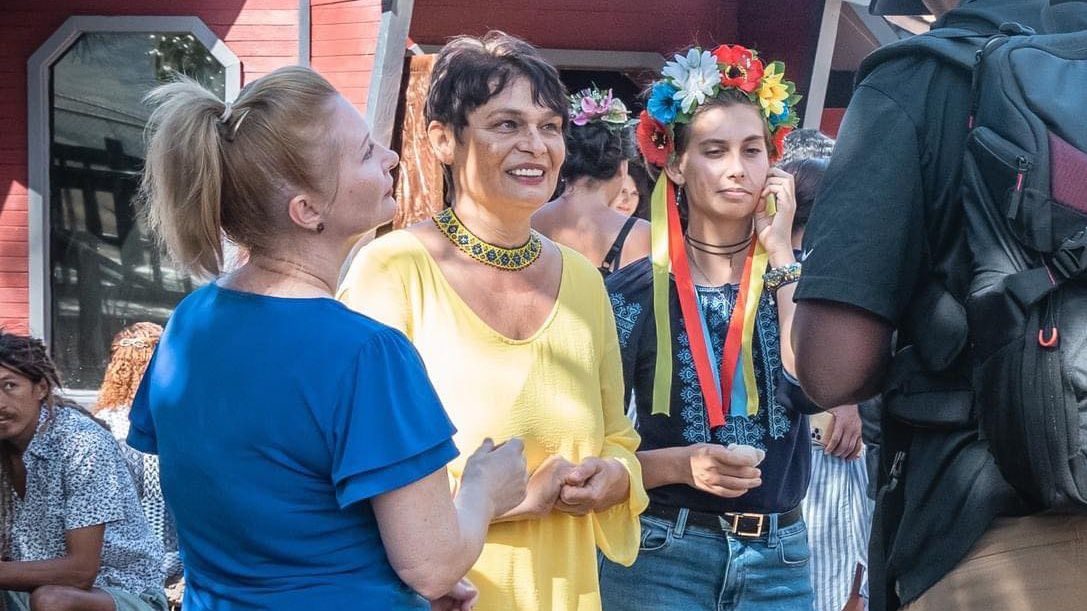 Elena Roud (center) at the opening of the St. Sophia Ukrainian Greek Catholic Church. (Photo courtesy of Elena Roud)