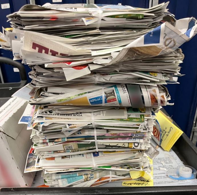 A stack of undelivered mail was found at the Concord Parkway Post Office. (U.S. Postal Service)