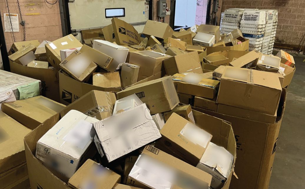 An audit found undelivered boxes at the U.S. Postal Service Airport Station. (U.S. Postal Service)