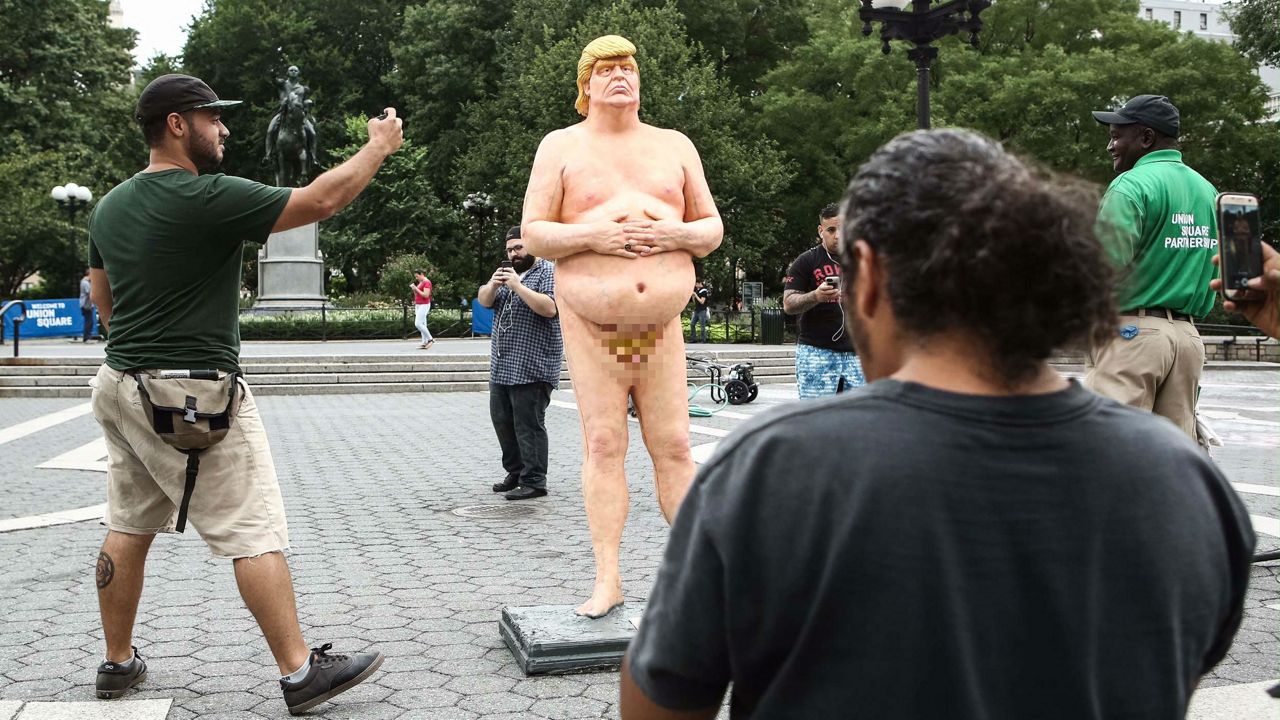 Naked Anti-Trump Statue Pops Up in Union Square