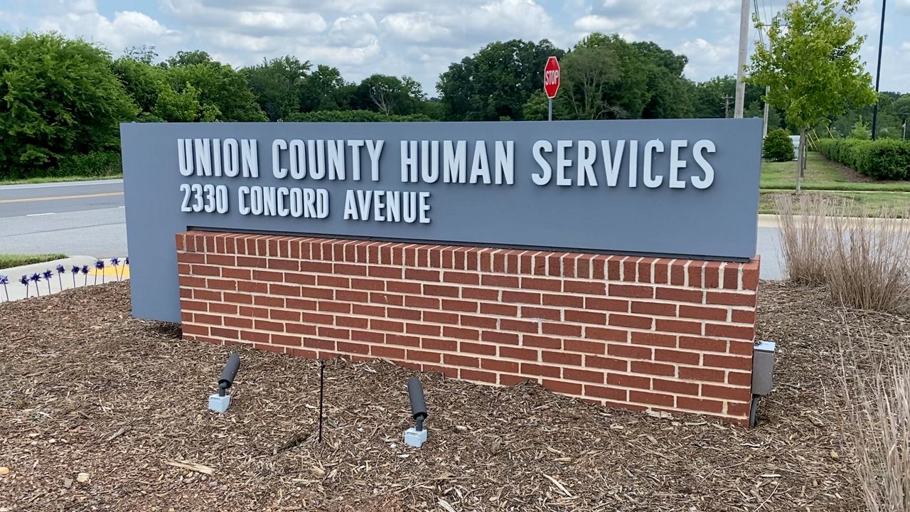 Sign outside the Union County Human Services building