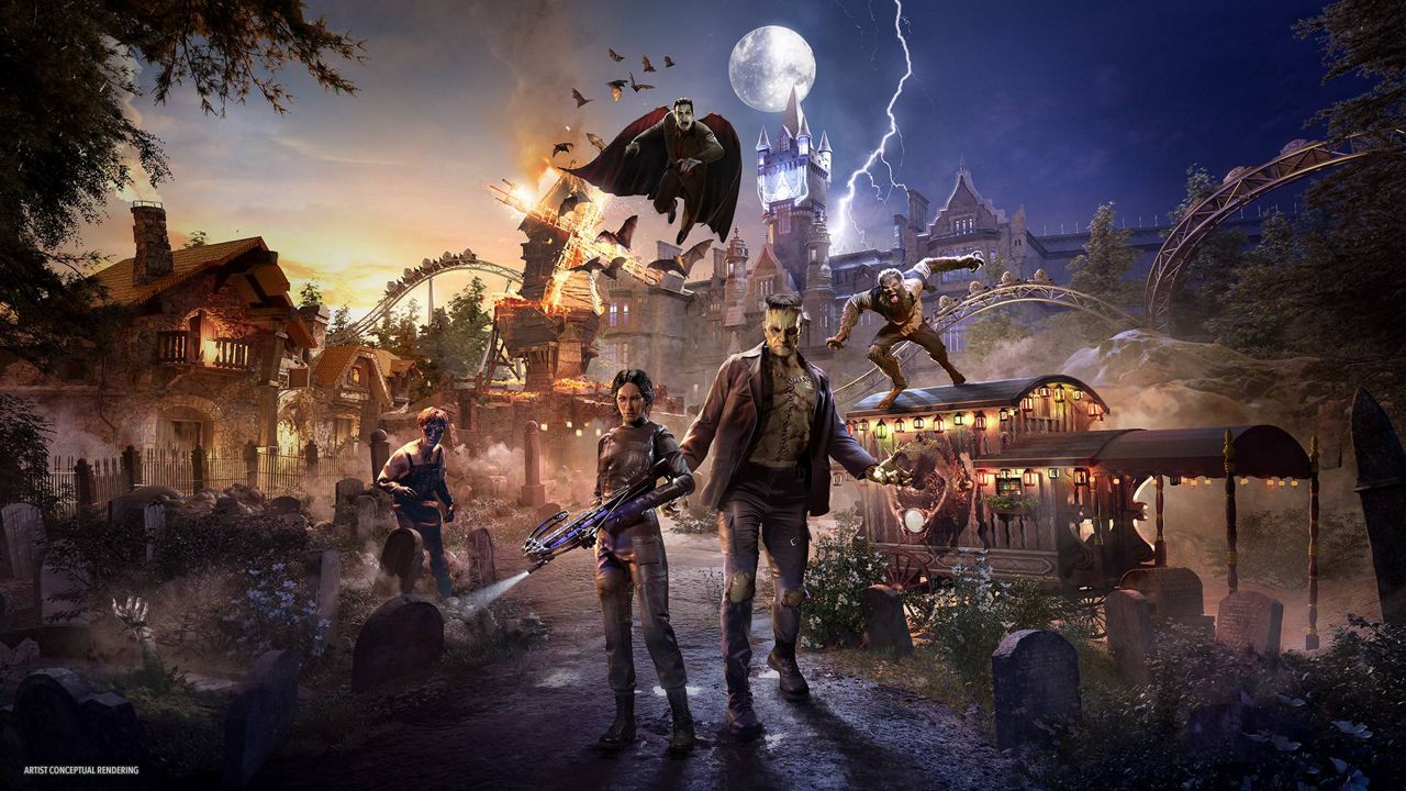 The world of legendary monsters will soon come to life as Universal Orlando announces the addition of "Dark Universe," coming to Universal Epic Universe in 2025. (Artist Rendering Courtesy: Universal Orlando)
