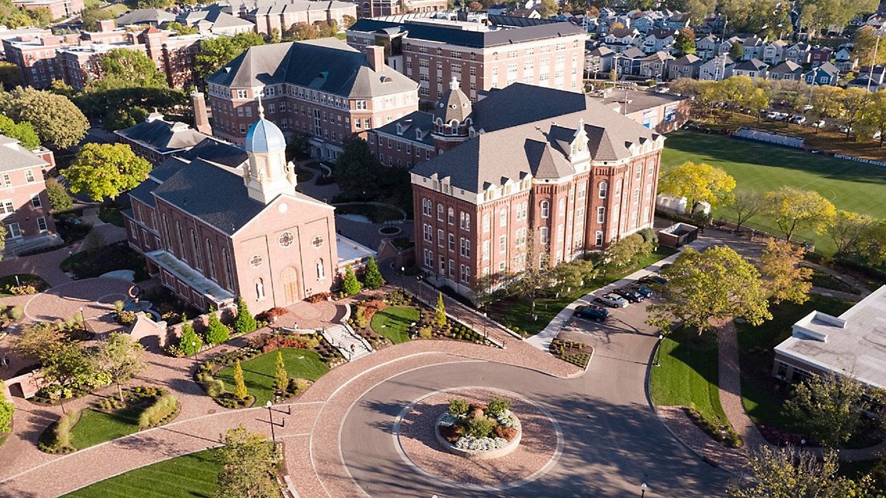 An aerial view of the University of Dayton campus. (Photo courtesy of University of Dayton)