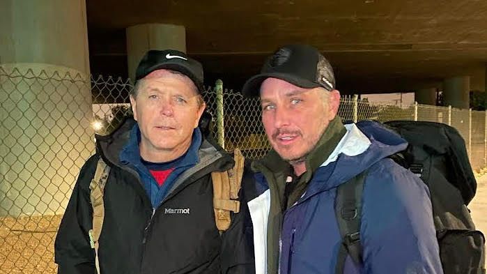 Hope of the Valley executives Ken Craft and Rowan Vansleve are voluntarily experiencing homelessness for 100 hours in San Fernando Valley this week. (Hope of the Valley)
