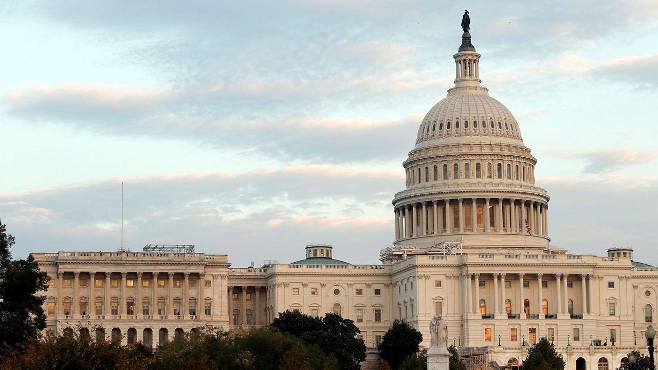 The west front of the U.S. Capitol is photographed near dusk Wednesday, Oct. 19, 2016, in Washington. (AP Photo/Alex Brandon)