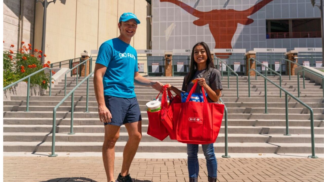 The University of Texas at Austin partners with H-E-B to serve its community through grocery delivery services. (UT Austin)
