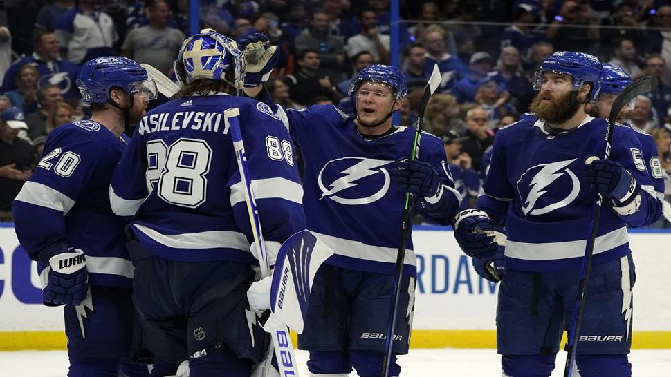 Tampa Bay goalie Andrei Vasievskiy stopped 24 of 26 shots against the Islanders on Tuesday night.