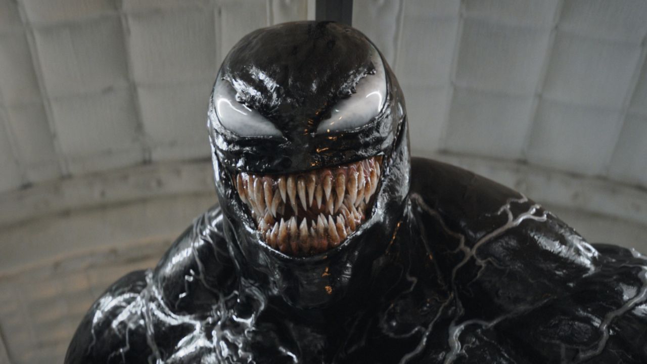 This image released by Sony Pictures shows a scene from "Venom: The Last Dance." (Columbia-Sony Pictures via AP)