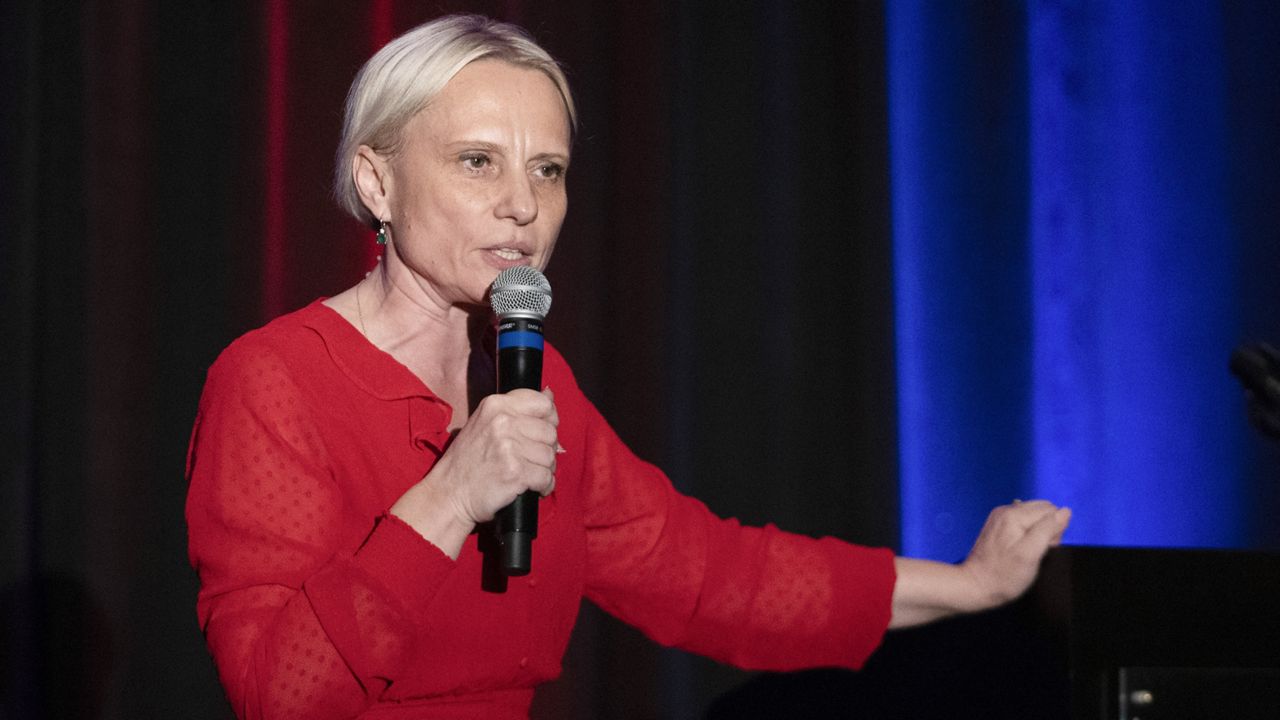 Rep. Victoria Spartz, R-Ind., speaks during a Lincoln Day Dinner, May 2, 2024, in Noblesville, Ind. (AP Photo/Darron Cummings, File)